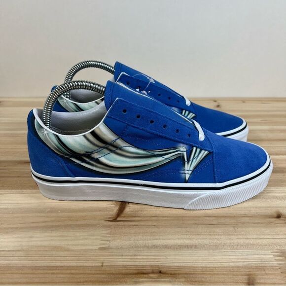 Vans Shoes - NEW Vans off the wall old skool unisex casual skate shoes womens 7 blue silver